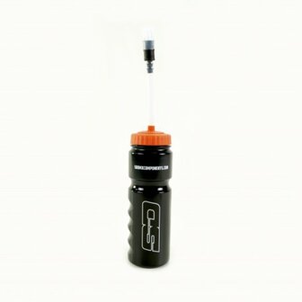 SD Water bottle with Straw Black / Orange