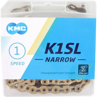 KMC ketting 1/2-3/32 100 K1SL Narrow Ti-N Gold