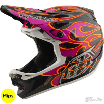 BMX Helm TLD D4 Carbon MIPS Helmet Torched - Carbon/Magenta